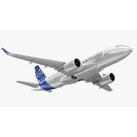 3D model Airbus A220 100 Detailed Interior Rigged